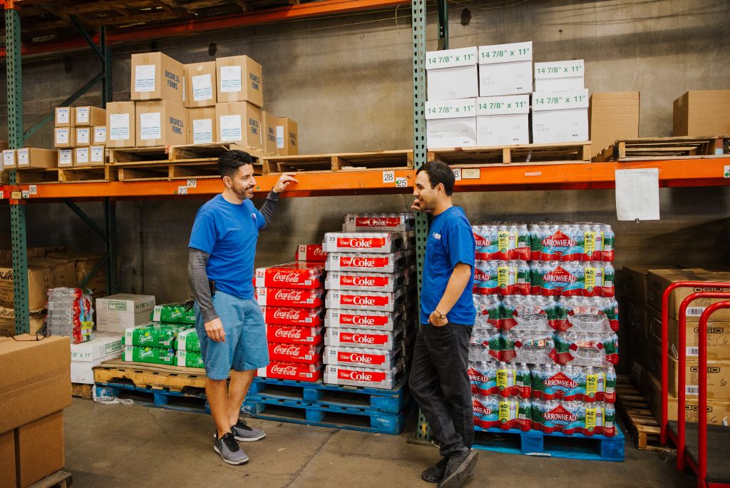 Our drivers enjoy a relaxing moment in the warehouse before heading off to their next route.