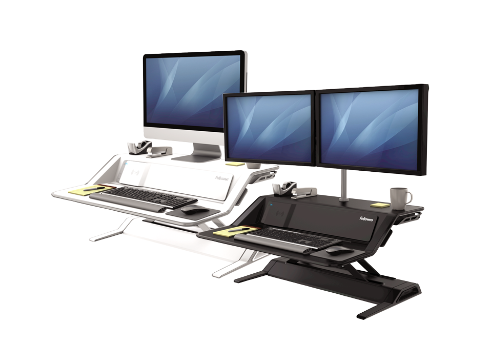 Take a look at our new Fellowes Sit-stand with a charging station.